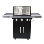 Iron Barbecue Grill with Dual-Surface Side Shelves