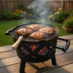 Portable Round Iron BBQ Grill - Image 2