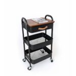 Elegance Industrielle: Rolling Art and Office Stacking Cart