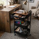 Elegance Industrielle: Rolling Art and Office Stacking Cart - Image 2