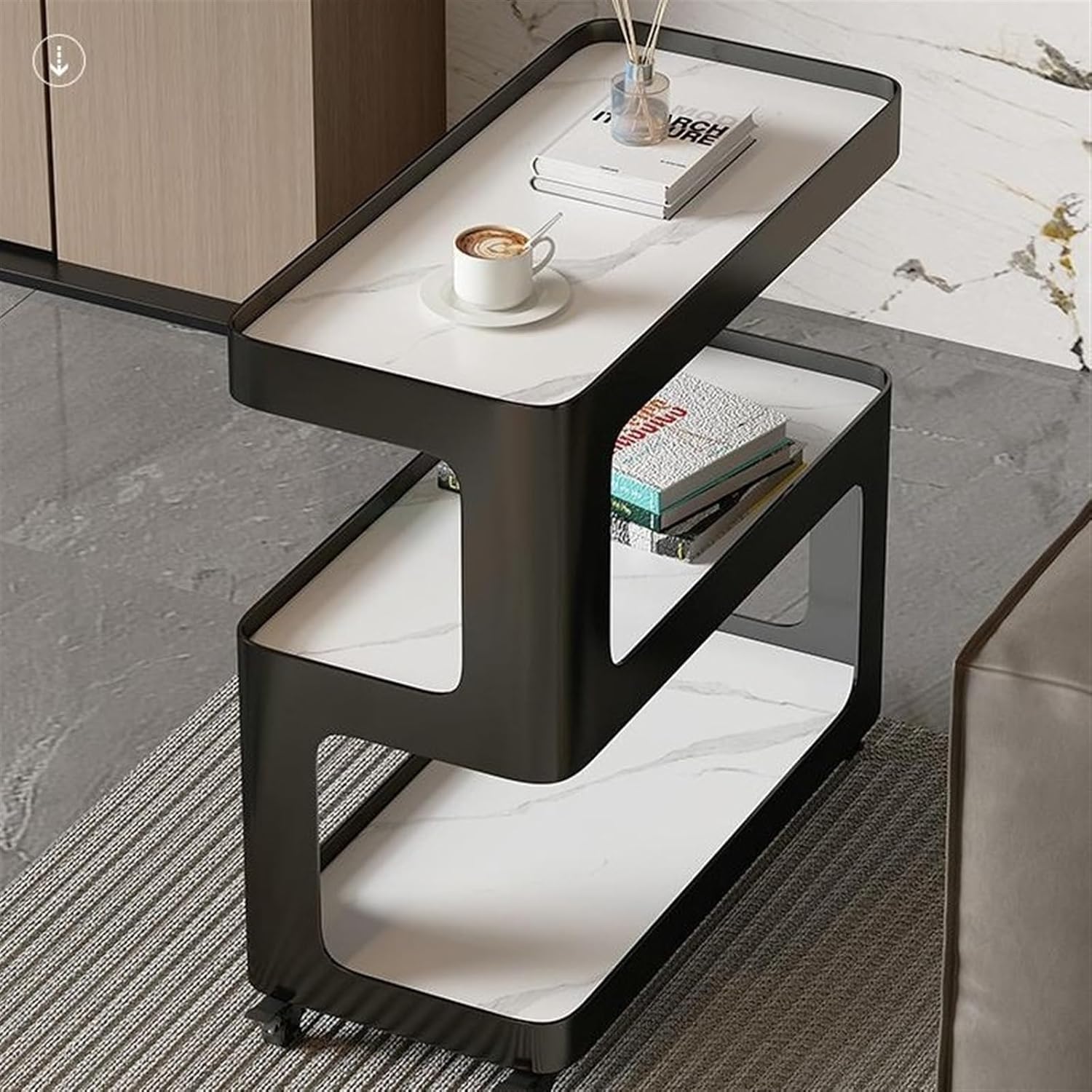 OSM-2019-2 Luxury Living Room Rock Panel Sofa Side Tables - Image 1