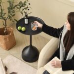 Wrought Iron Round Coffee Table Black - Image 3