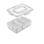 Airtight 3-Compartment Freshness And Drain Container