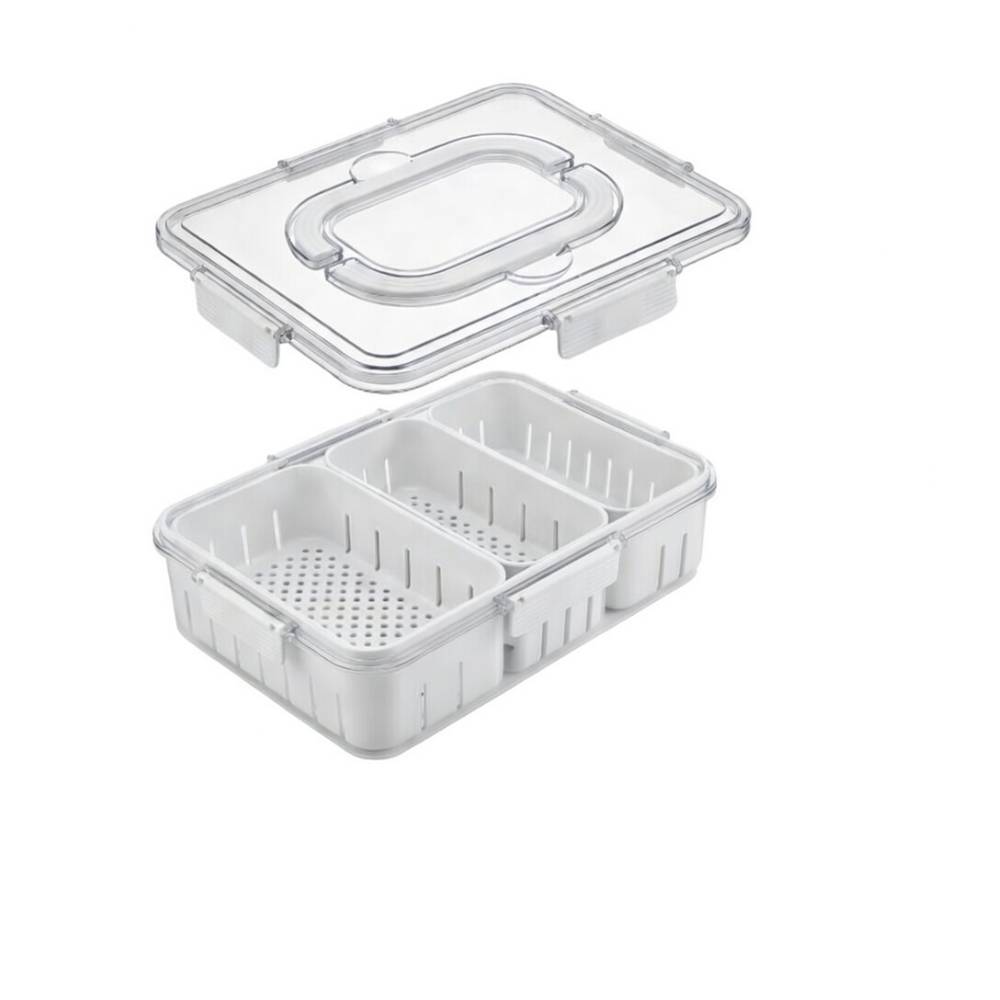 Osm-1967-1 Airtight 3-Compartment Freshness And Drain Container - Image 1
