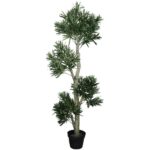 Simulated plant single-pole four-layer podocarpus (plastic)