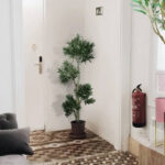 Simulated plant single-pole four-layer podocarpus (plastic) - Image 2