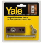 Wooden Framed Sliding Window Lock Brown