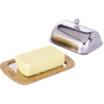 Bamboo Butter Dish with Stainless Steel Lid - Image 2