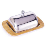 Bamboo Butter Dish with Stainless Steel Lid