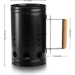 Iron charcoal bucket dia17x27cm black new model - Image 2