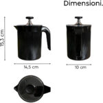 CAPPUCCINO MAKER-BLACK MILK FROTHER 500 ML - Image 4