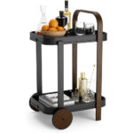 Bellwood Bar/Storage Cart - Black And Walnut