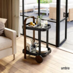 Bellwood Bar/Storage Cart - Black And Walnut - Image 2