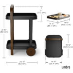 Bellwood Bar/Storage Cart - Black And Walnut - Image 3