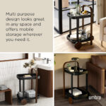 Bellwood Bar/Storage Cart - Black And Walnut - Image 4