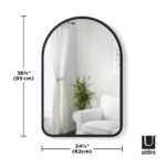 Hub Arched Wall Mirror 24x36 - Black - Image 2