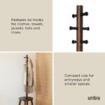 Pillar Stool - Coatrack - Black And Walnut - Image 4