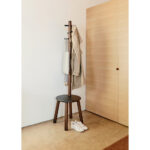 Pillar Stool - Coatrack - Black And Walnut - Image 2