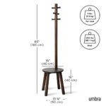 Pillar Stool - Coatrack - Black And Walnut - Image 3
