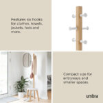 Pillar Stool And Coatrack White And Natural