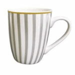 Porcelain Mug Collection – 300 ml - Grey Straight Lines