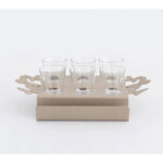 Butterfly Iron Short Drinks Tray Set – 6 Pieces - beige - Image 2