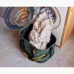 Hold-All Collapsible Laundry Basket with Shoulder Strap Green - Image 4