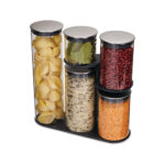 Podium Dry Food Storage Container Set with Stand 5-piece