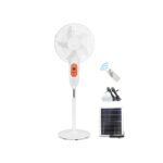 Fan With Solar Panel - Two Emergency Bulb - Remote