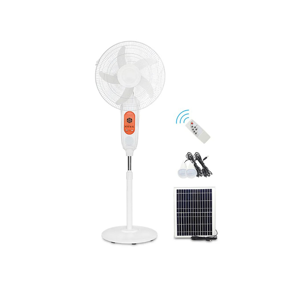 OSM-1379-1 Fan With Solar Panel - Two Emergency Bulb - Remote - Image 1
