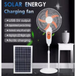 Fan With Solar Panel - Two Emergency Bulb - Remote - Image 4