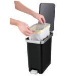 Pedal Bin 10L Black Plastic - Image 3