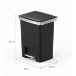 Pedal Bin 35L Black Plastic - Image 5