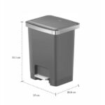 Pedal Bin 35L Grey Plastic - Image 5