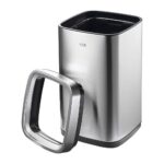 Open Top Trash Bin 12L Matt Silver - Image 2