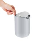 Fandy Table Top Trash Bin with 360° Swing Lid – 2.2L Grey - Image 3