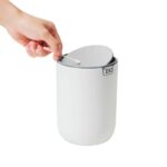 Fandy Table Top Trash Bin with 360° Swing Lid – 2.2L White - Image 4