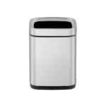 Open Top Trash Bin 9L Matt Silver - Image 2