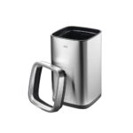 Open Top Trash Bin 9L Matt Silver - Image 4