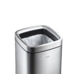 Open Top Trash Bin 9L Matt Silver - Image 3