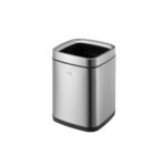 Open Top Trash Bin 9L Matt Silver