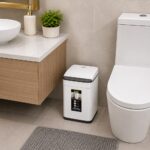 Touchpro Bin, Lid 6L Matt White Steel - Image 3