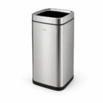 Open Top Trash Bin 12L Matt Silver