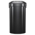 Open Top Trash Bin 120L Matt Black Steel