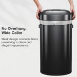 Open Top Trash Bin 120L Matt Black Steel - Image 4