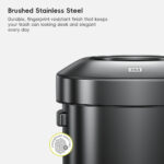 Open Top Trash Bin 120L Matt Black Steel - Image 5