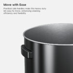 Open Top Trash Bin 120L Matt Black Steel - Image 6