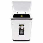 Touchpro Bin, Lid 6L Matt White Steel - Image 2