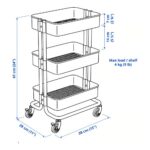 3-Tier Kitchen Trolley - White - Image 6
