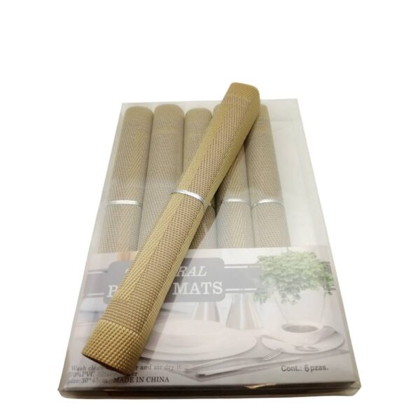6-Piece Premium Table Placemats Set – (Gold - Silver)